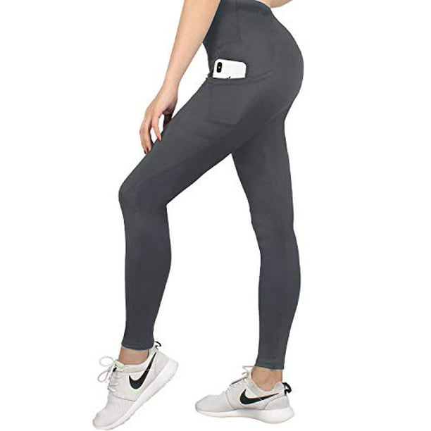 ZEESHY Yoga Pants with Pockets for Women Workout Leggings Tummy Control High Waisted Training Legging Black 